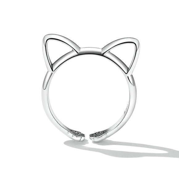 925 Sterling Silver Oxidized Paw Design Ring