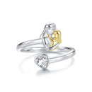 925 Sterling Silver White Gold Plated Ring with CZ - 3mm-2