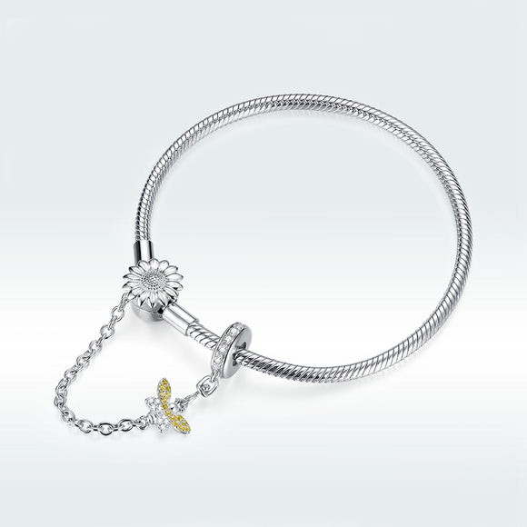 925 Sterling Silver Adjustable Length 17cm Bracelet for Women