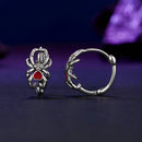 925 Sterling Silver Earrings with Pavé Setting CZ and Enamel Process-5