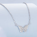 925 Sterling Silver Necklace with Pavé Setting CZ, Length 390+60mm, Pendant Size 8x15mm, for Women-4