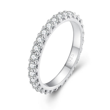 925 Sterling Silver Moissanite 0.03ct Ring Size 6 - 0