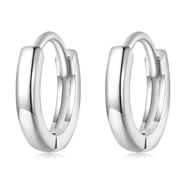 925 Sterling Silver Earrings for Women - Style A, 1.1x0.2cm, Platinum Plated