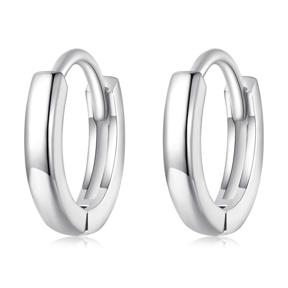 925 Sterling Silver Earrings for Women - Style A, 1.1x0.2cm, Platinum Plated