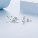 925 Sterling Silver & Brass White Gold Plated Earrings with CZ for Women-4