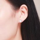 925 Sterling Silver Freshwater Pearl Earrings with CZ for Women-6