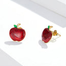 925 Sterling Silver Enamel Plated Gold Earrings-3