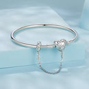 925 Sterling Silver Bracelet with Pavé Setting CZ, Size 17.0 for Women-3