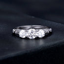 925 Sterling Silver Moissanite Pavé Setting Ring Size 6 for Women-4