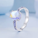 925 Sterling Silver Enamel 10x8mm CZ Ring Size 6 for Women-4