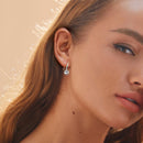 925 Sterling Silver Earrings with Pavé Setting and Platinum Plating-8