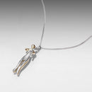 925 Sterling Silver Plated White Gold & Gold Necklace 40+5cm for Women-4