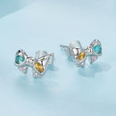 925 Sterling Silver Earrings with Transparent Glass and CZ for Women-3