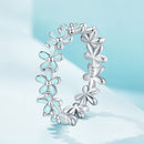 925 Sterling Silver Enamel Process Plated Platinum Ring Size 6 for Women-2