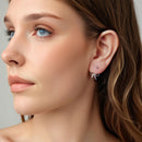 925 Sterling Silver Earrings with White Gold Plating - 1.0*1.3 cm-7