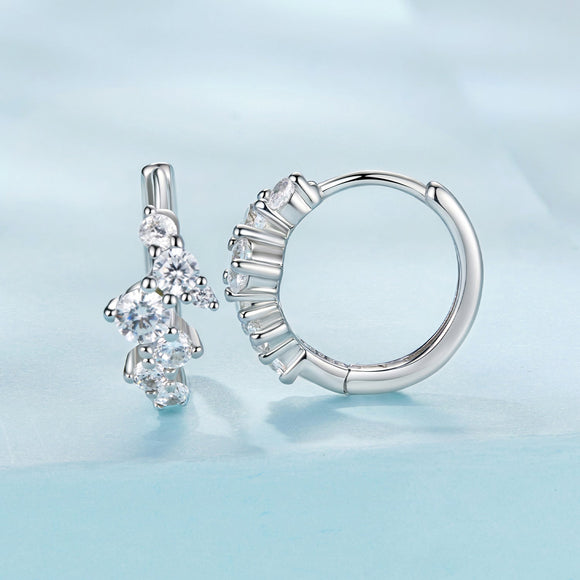 925 Sterling Silver Earrings with CZ White Gold Plating