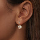 925 Sterling Silver Earrings with White Gold Plating and Shell Pearl for Women-7