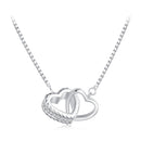 925 Sterling Silver Necklace with CZ in Pavé Setting, Length 400+50mm, Pendant 11*18mm, Unisex-2