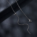 925 Sterling Silver + Moissanite Adjustable Necklace for Women - White Gold 0.5ct & 0.1ct-5