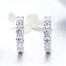 925 Sterling Silver Earrings with Pavé CZ in Platinum Plating, 1.6 x 0.3 cm for Women-5