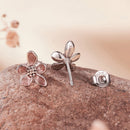 925 Sterling Silver White Gold Plated Enamel Earrings 0.9*1.0cm for Women-2