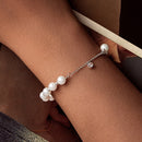 925 Sterling Silver 15+6cm White Gold Plated Bracelet with Quality Shell Pearl & CZ for Women-5