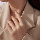 925 Sterling Silver Synthetic Turquoise Ring for Women-6
