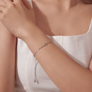 925 Sterling Silver White Gold Plated 21cm Pavé CZ Bracelet for Women-6