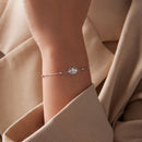925 Sterling Silver White Gold Plated Bracelet with Synthetic Opal - Length 15+6cm for Women-5