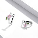 925 Sterling Silver Enamel Oxidized Silver Earrings for Women - 1.5x0.7cm-6