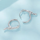 925 Sterling Silver Plated White Gold Earrings with CZ for Women-4