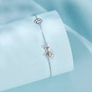 925 Sterling Silver & Plated White Gold Bracelet 15+6cm for Women-2