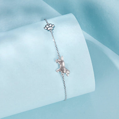 925 Sterling Silver & Plated White Gold Bracelet 15+6cm for Women - 0