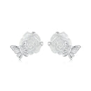 925 Sterling Silver White Gold Plated Resin Earrings 8x10mm for Women-5