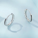 925 Sterling Silver Oxidized Pavé CZ Earrings-3