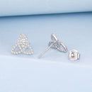 925 Sterling Silver White Gold Plated Pavé CZ Earrings-2