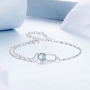 925 Sterling Silver Aquamarine Bracelet for Women-4