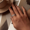 925 Sterling Silver Enamel and Platinum Plated Ring Size 6 for Women-5