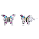 925 Sterling Silver Earrings with Pavé Setting CZ and Oxidized Silver-1