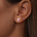 925 Sterling Silver White Gold Plated Enamel Earrings-5