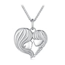 925 Sterling Silver Necklace with Platinum Plating, 400mm Chain Length, Pendant 24x21mm for Women-2