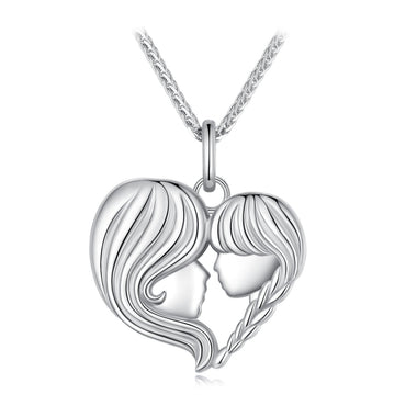 925 Sterling Silver Necklace with Platinum Plating, 400mm Chain Length, Pendant 24x21mm for Women - 0