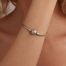 925 Sterling Silver White Gold Plated 17cm CZ Pavé Bracelet for Women-7