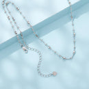 925 Sterling Silver 40+5cm White Gold Plated Necklace for Women-4