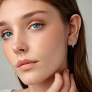 925 Sterling Silver Plated White Gold Earrings with CZ for Women-7