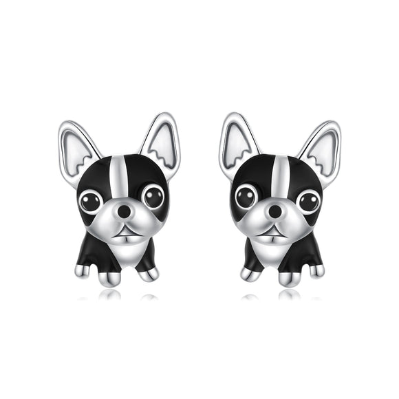 925 Sterling Silver Oxidized Enamel Earrings for Women