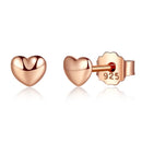 925 Sterling Silver Rose Gold Plated 0.4cm Earrings for Women-2