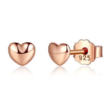 925 Sterling Silver Rose Gold Plated 0.4cm Earrings for Women - 0
