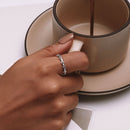 925 Sterling Silver Ring with Pavé Setting CZ - Size 6.0 - Oxidized Silver-7
