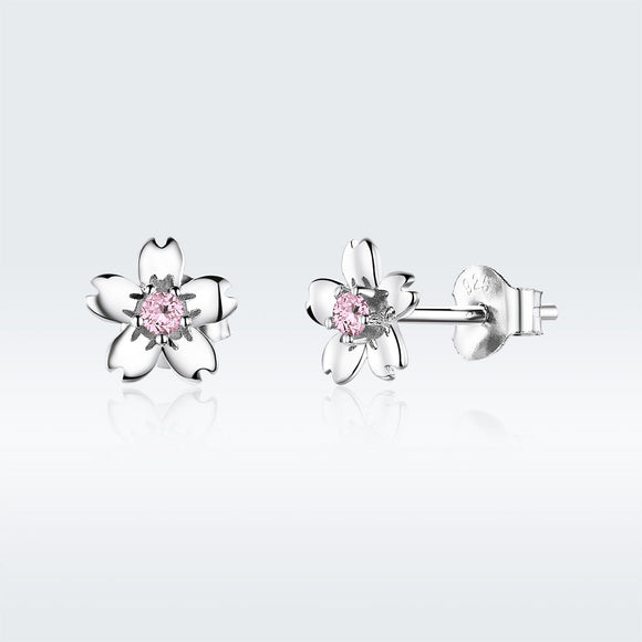 925 Sterling Silver Earrings with CZ in Pavé Setting
